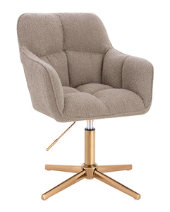 HR550CROSS Scaun Latte Boucle cu Bază Aurie