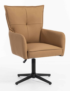 HR250CROSS Scaun Piele Ecologică Premium Soft Culoare Caramel Bază Neagră