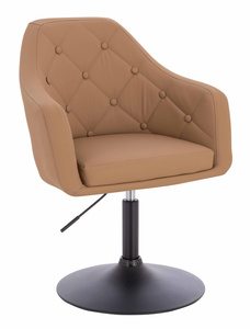 HR831N Scaun Caramel Piele Ecologica Premium Soft cu Bază Neagră