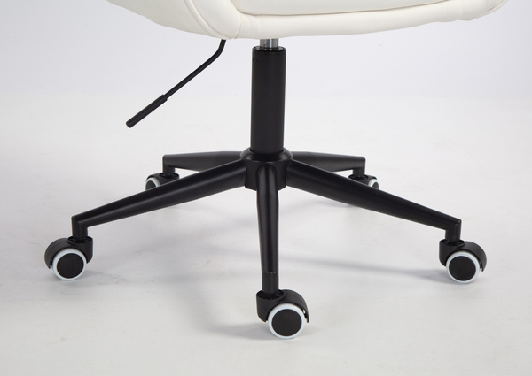 HR2055K Scaun Alb din Piele Ecologica cu Bază Neagră