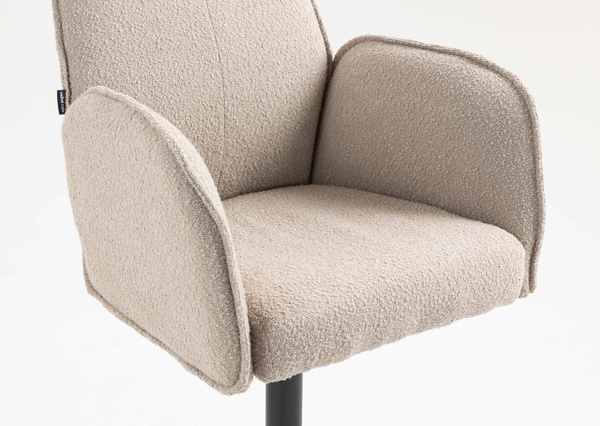 HR280KW Scaun Latte Boucle cu Bază Neagră