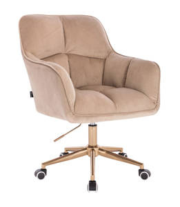 HR550K Scaun Latte Catifea cu Bază Aurie
