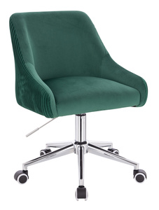 HR920K Scaun Verde din Catifea cu Bază Cromata