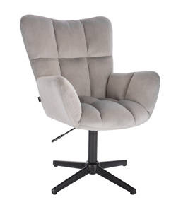 HR650CROSS Scaun Gray Catifea cu Bază Neagră