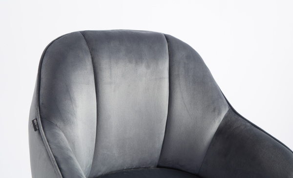 HR2055W Scaun Grafit din Catifea cu Bază Cromata