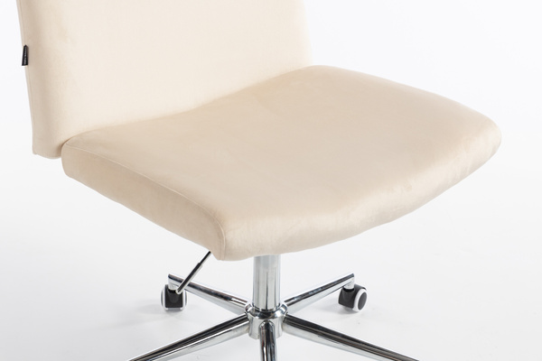 HR150K Scaun Crem din Catifea cu Bază Cromata