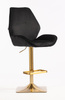 HR350KW Scaun Neagră din Catifea Bază Aurie