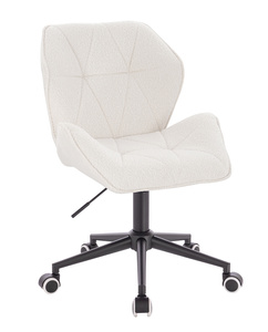 HR212K Scaun Crem Boucle cu Bază Neagră