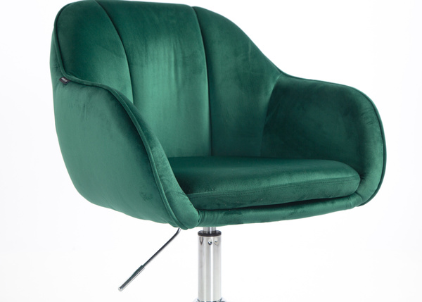 HR2055K Scaun Verde din Catifea cu Bază Cromata