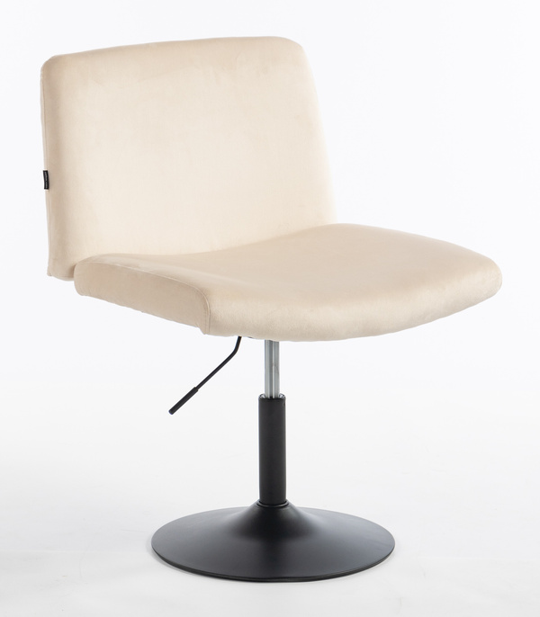 HR150N Scaun Crem din Catifea cu Bază Neagră