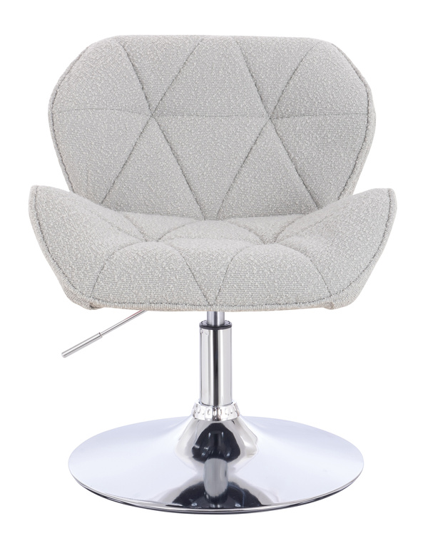 HR111N Scaun Gri Boucle cu Bază Cromata