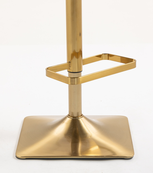 HR150KW Scaun Crem din Catifea cu Bază Aurie