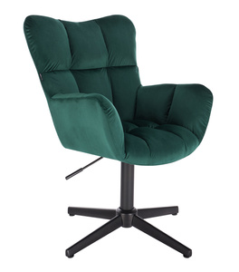 HR650CROSS Verde Catifea Scaun cu Bază Neagră
