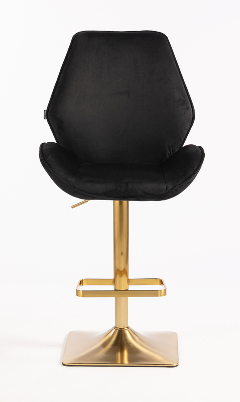 HR350KW Scaun Neagră din Catifea Bază Aurie