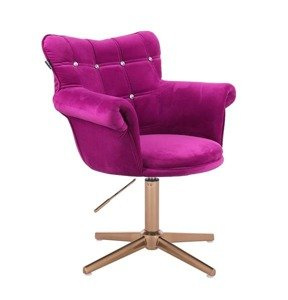 HR804CCROSS scaun Catifea Fucsia cu Bază Aurie