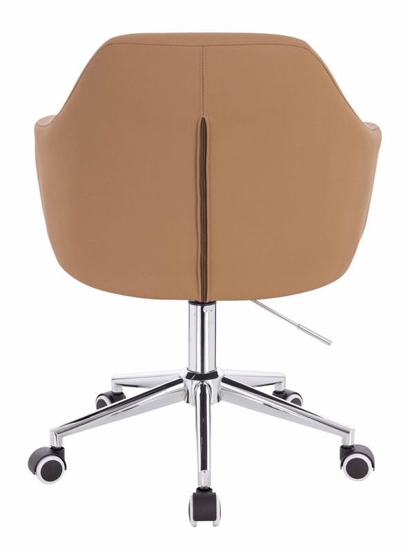 HR831K Scaun Caramel Piele Ecologica Premium Soft cu Bază Cromata