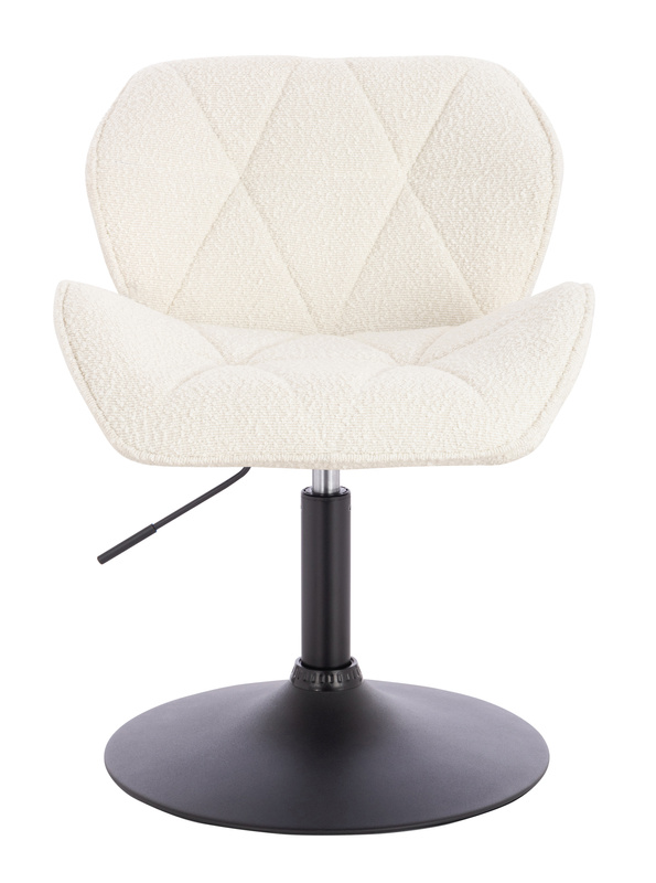 HR111N Scaun Crem Boucle cu Bază Neagră