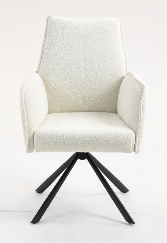 HR280 BAZĂ STEA Scaun Crem Boucle cu Bază Neagră