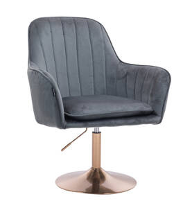 HR2022N Scaun Grafit din Catifea Bază Aurie