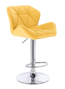 HR111W Scaun Galbenă Velur Bază Cromata