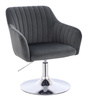 HR190N Scaun Grafit din Catifea cu Bază Cromata