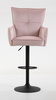 HR250W Scaun Catifea Roz Pudra Bază Neagră