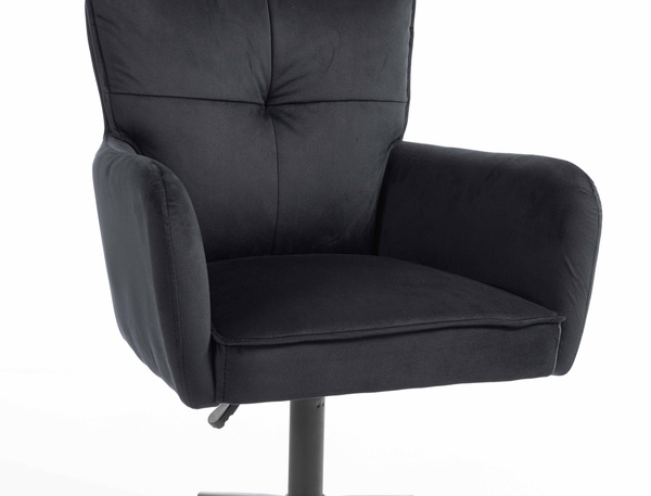 HR250K Scaun Catifea Neagră Bază Neagră