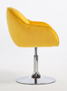 HR2055N Scaun Galbenă din Catifea cu Bază Cromata