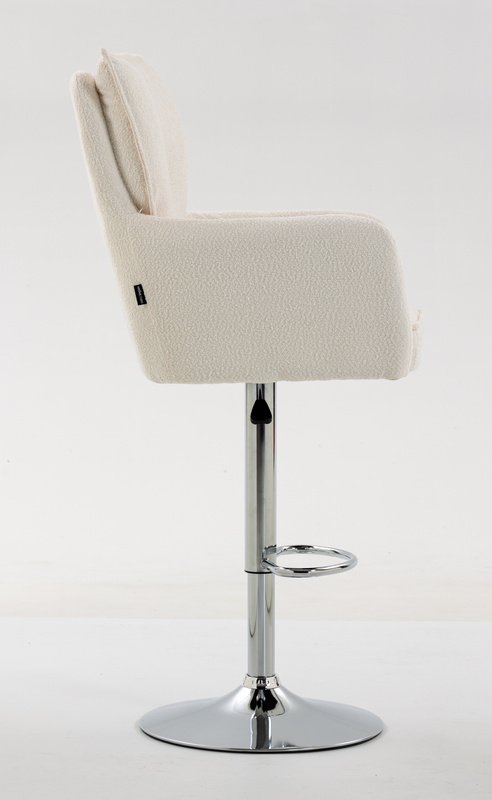 HR250W Scaun Crem Boucle Bază Cromata