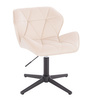 HR111CROSS Scaun Crem Catifea cu Bază Neagră