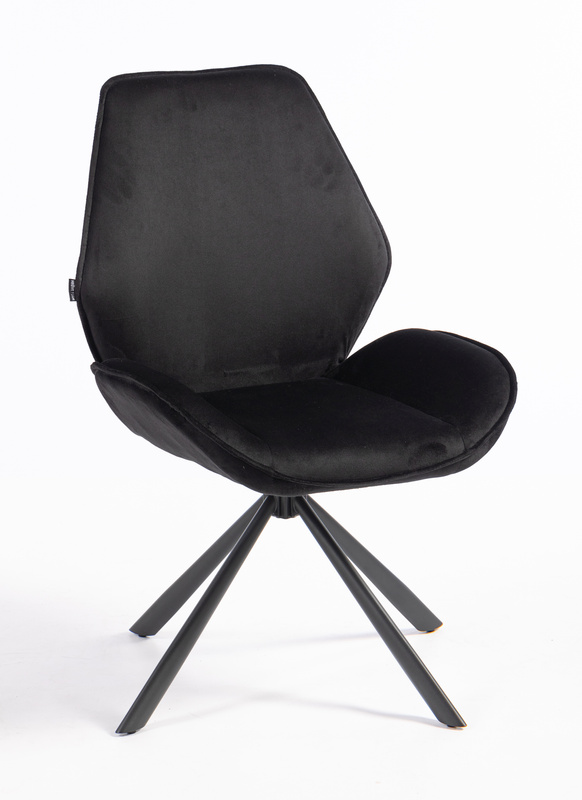 HR350 BAZĂ STEA Scaun Neagră din Catifea Bază Neagră