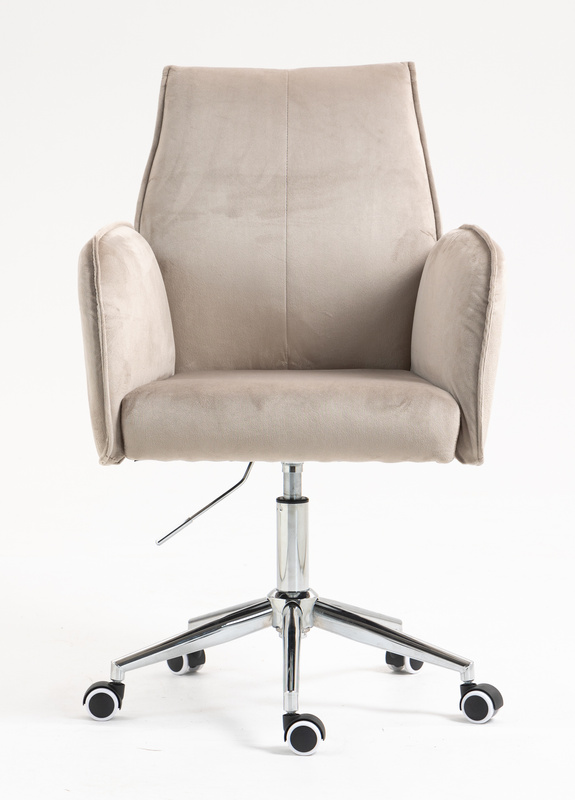 HR280K Scaun Latte din Catifea cu Bază Cromata