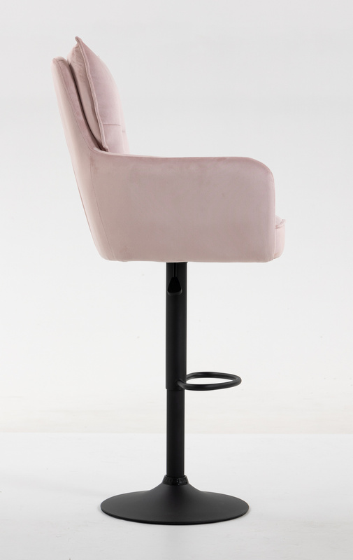 HR250W Scaun Catifea Roz Pudra Bază Neagră