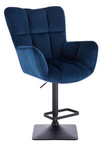 HR650KW Scaun Bleumarin Catifea cu Bază Neagră