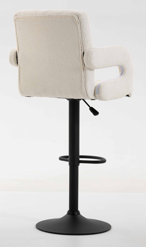 HR8404W Scaun Crem Boucle cu Bază Neagră