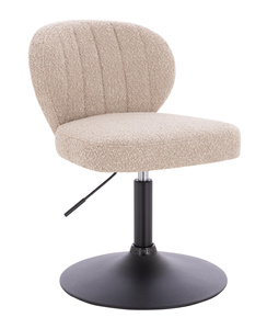 HR193N Scaun Latte Boucle cu Bază Neagră
