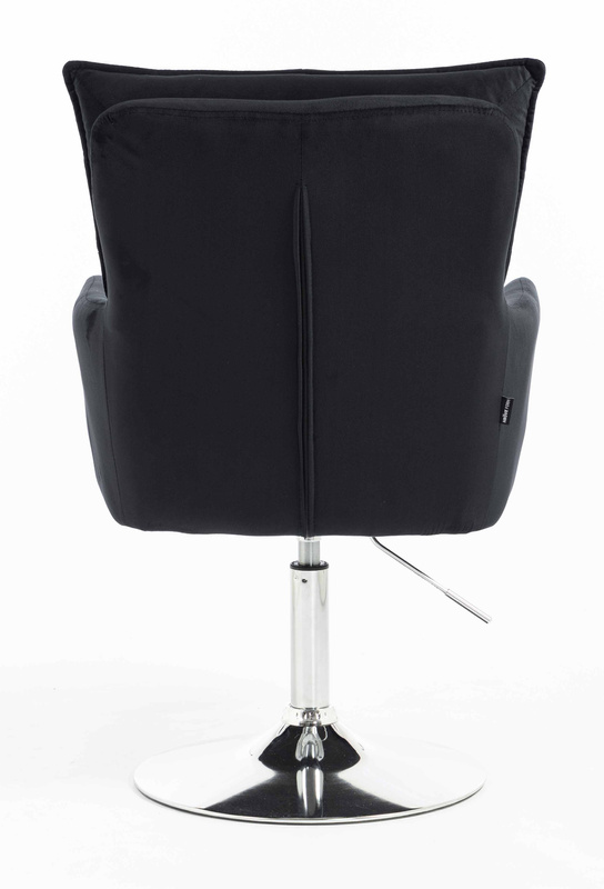 HR250N Scaun Catifea Neagră Bază Cromata