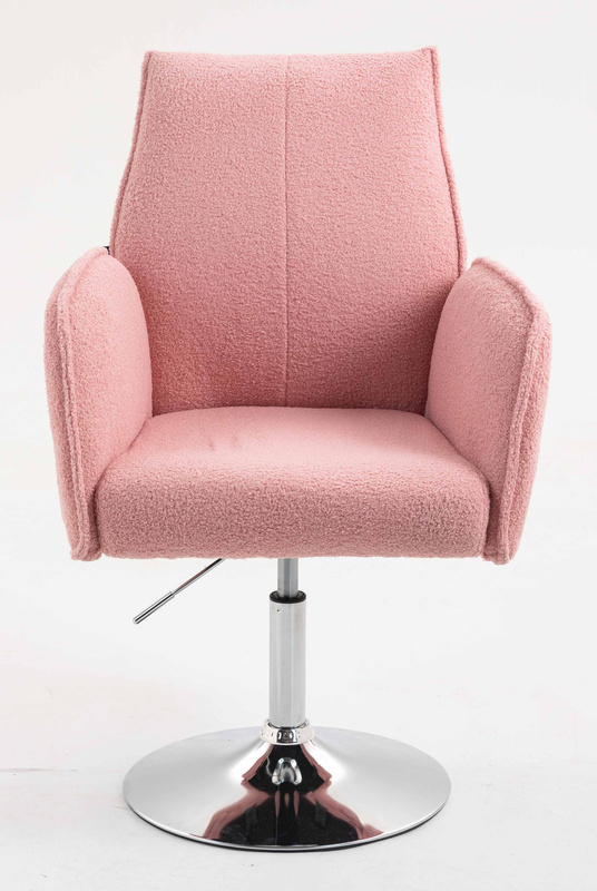 HR280N Scaun Roz Pudra Boucle cu Bază Cromata