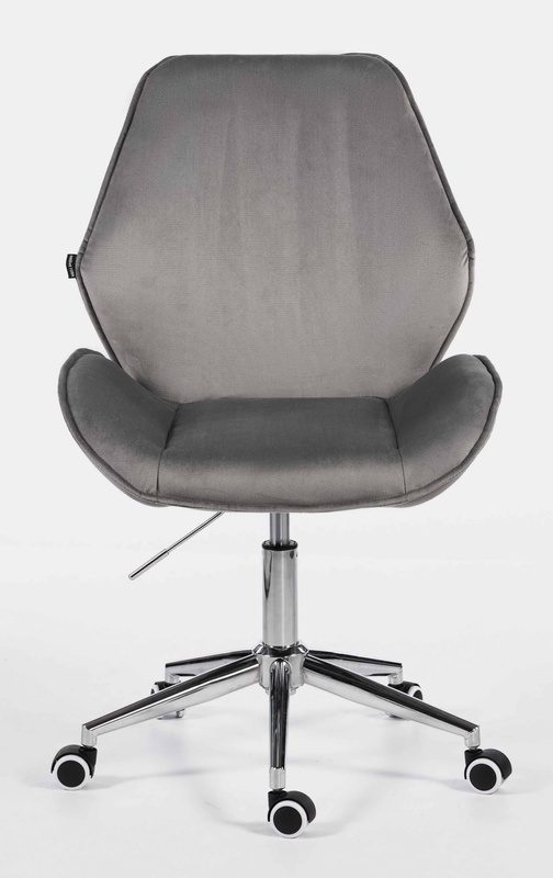 HR350K Scaun Gray din Catifea Bază Cromata
