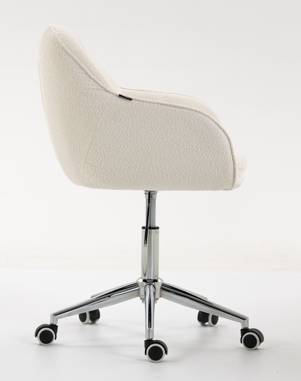 HR2055K Scaun Crem din Boucle cu Bază Cromata