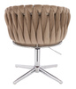 HR750CROSS Scaun Latte din Catifea cu Bază Cromata
