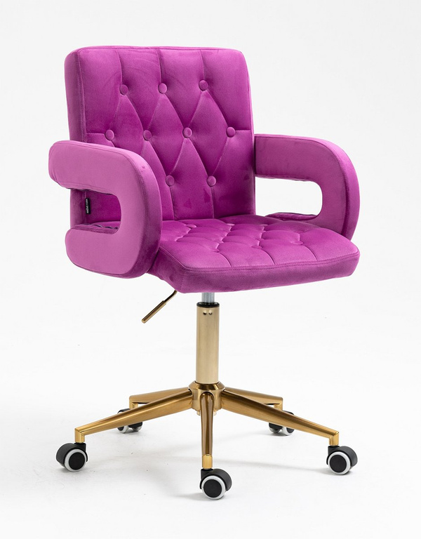 HR8404K Scaun Catifea Fucsia cu Bază Aurie