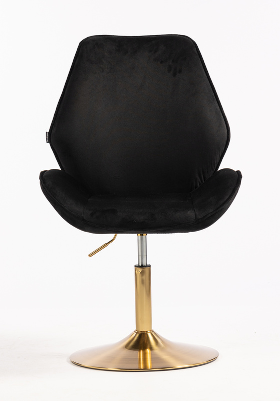 HR350N Scaun Neagră din Catifea Bază Aurie