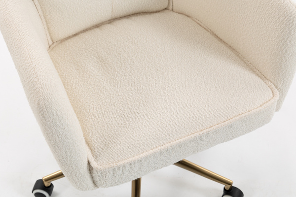 HR250K Scaun Crem Boucle Bază Aurie