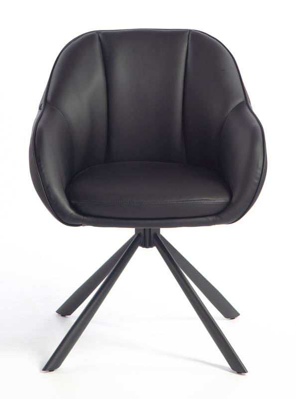 HR2055 BAZĂ STEA Scaun Neagră din Piele Ecologica cu Bază Neagră