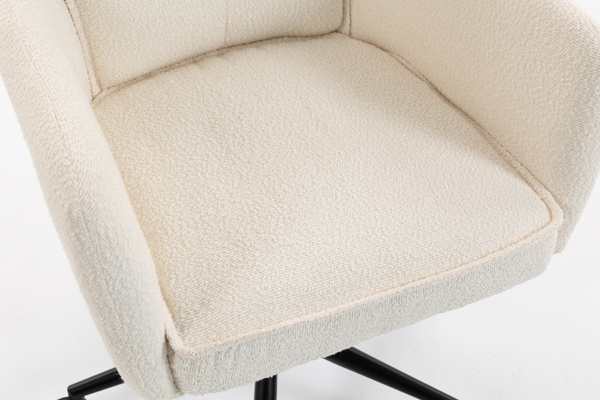 HR250K Scaun Crem Boucle Bază Neagră