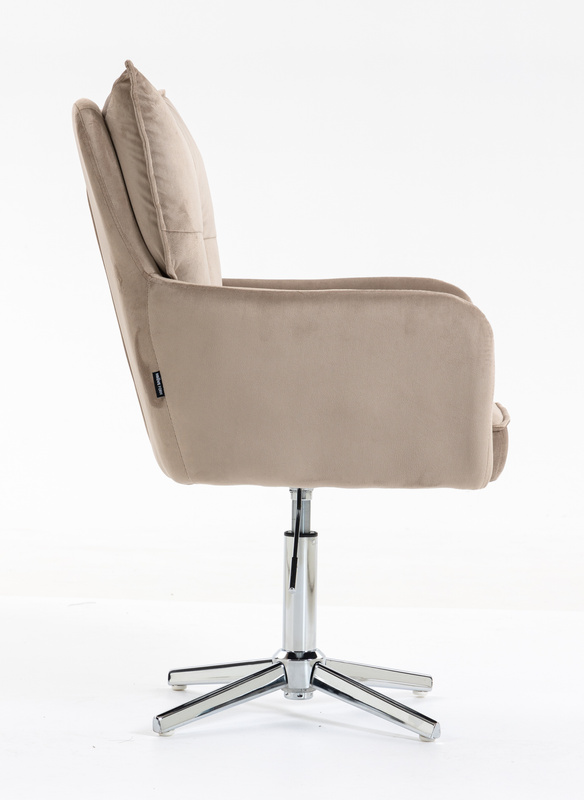 HR250CROSS Scaun Catifea Latte Bază Cromata