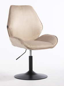 HR350N Scaun Latte din Catifea Bază Neagră