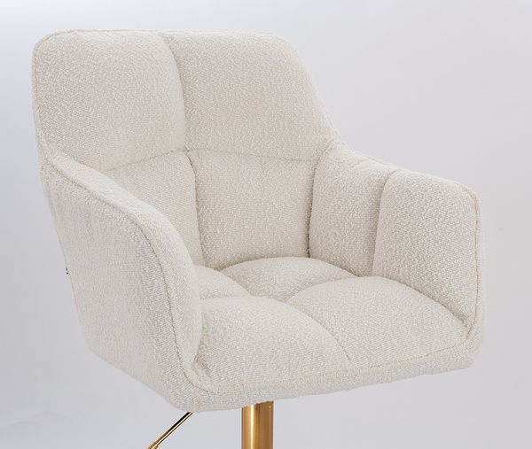 HR550N Scaun Crem Boucle cu Bază Aurie