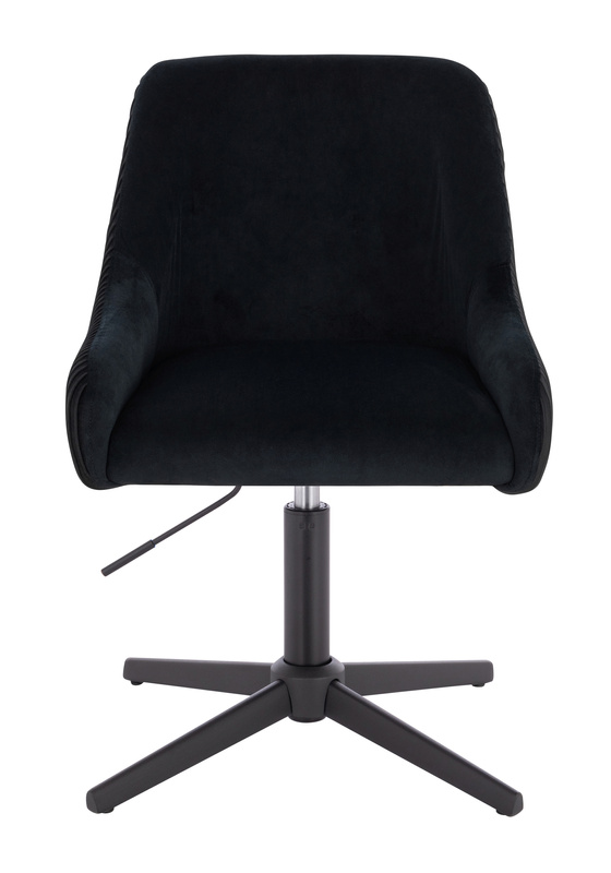 HR920CROSS Scaun Neagră din Catifea cu Bază Neagră